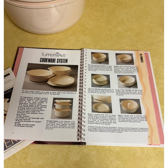 Vintage Tupperware 5 PC Stack Cooker Set Cookbook Microwave Cooking - Picture 8 of 10